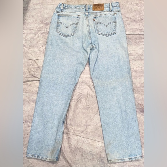 Vintage 1990s 90s Levi’s Orange Tab 505 Straight Zip Fly Light Wash Jeans Vtg 36 - Picture 5 of 6